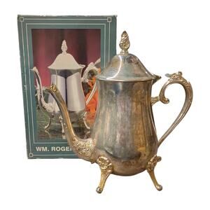 Vintage WM Rogers Silverplated Coffee Pot 9 3/8" #00115002/1